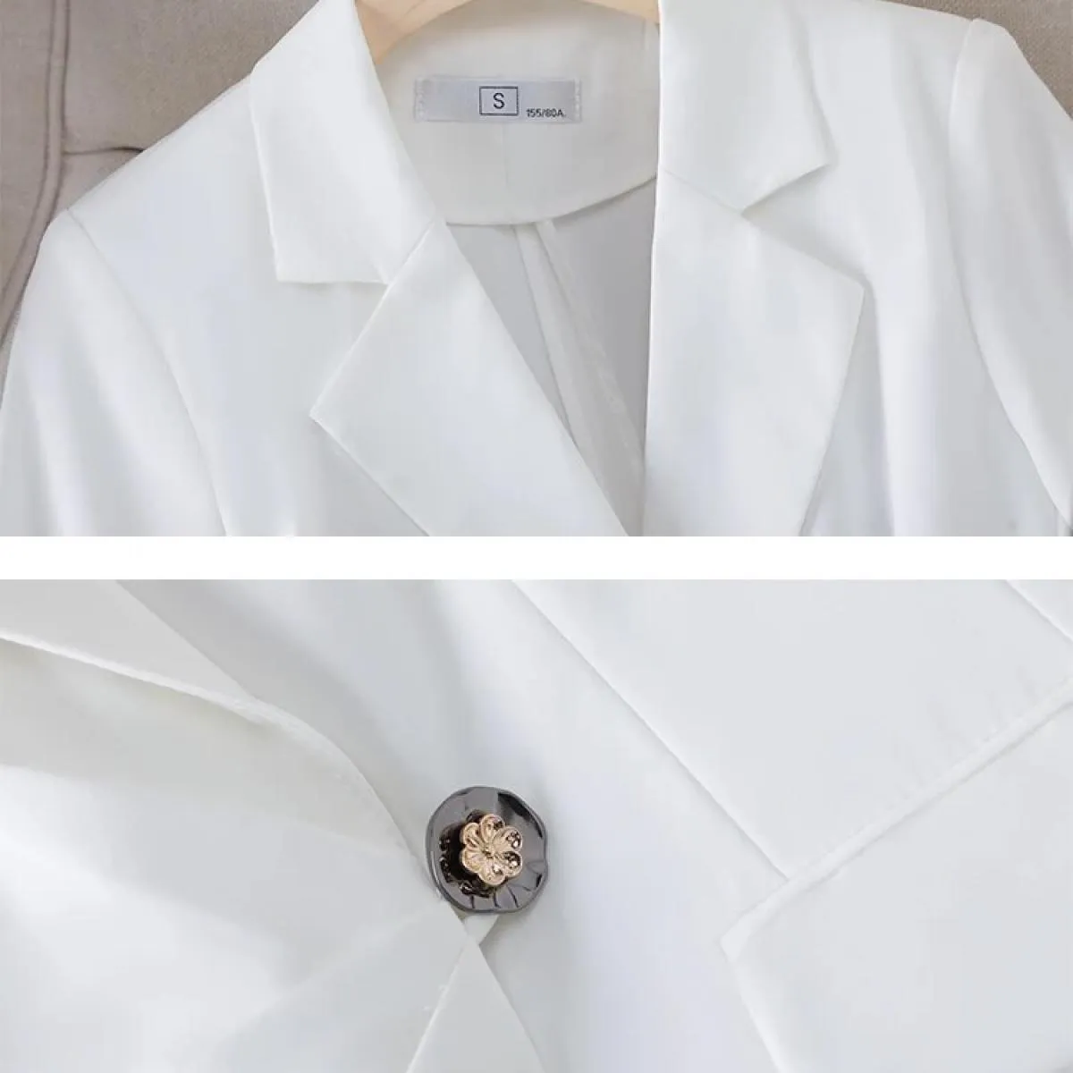 Giacca da donna formale primavera estate giacca da donna con maniche a tre quarti solida per abbigliamento da lavoro aziendale