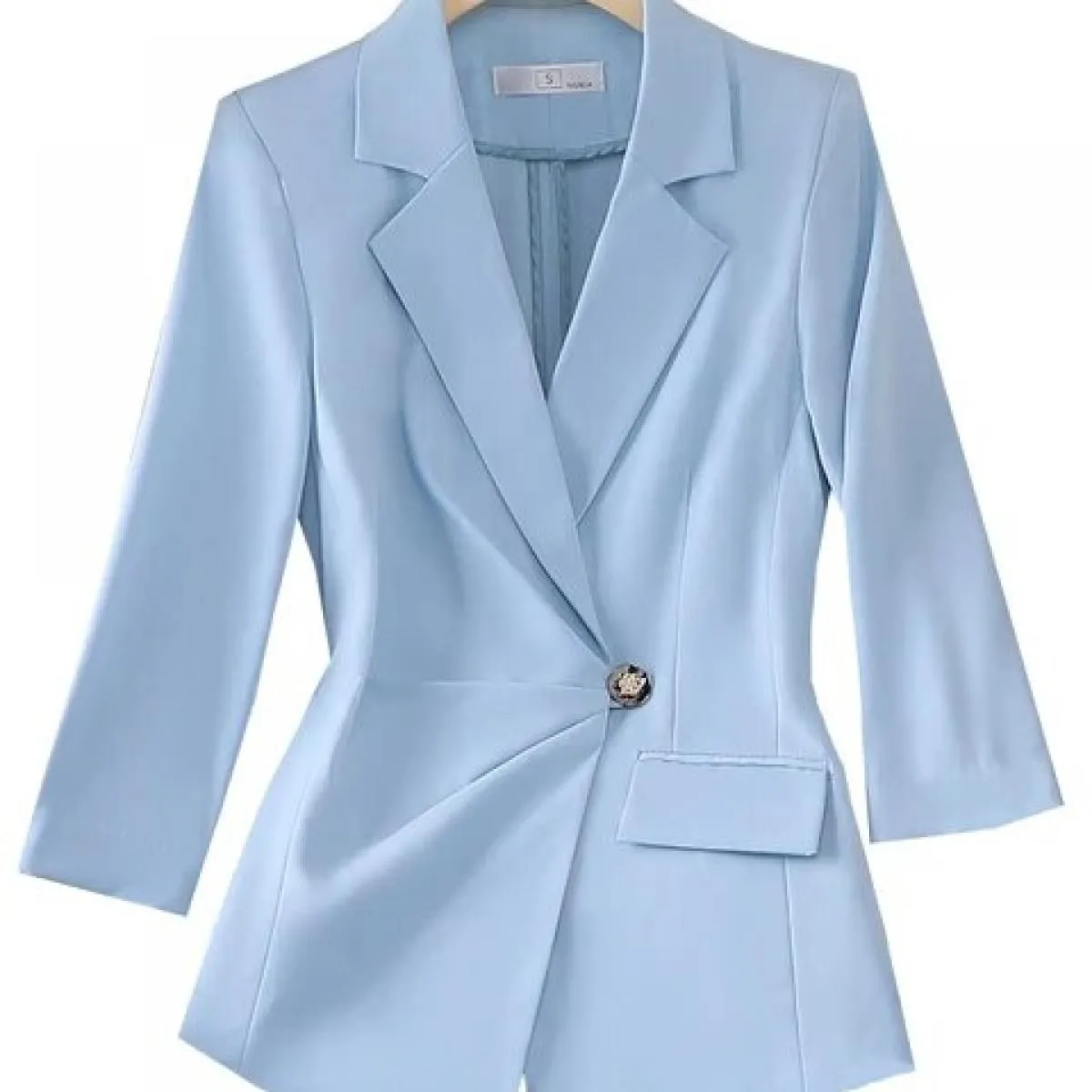 Giacca da donna formale primavera estate giacca da donna con maniche a tre quarti solida per abbigliamento da lavoro aziendale