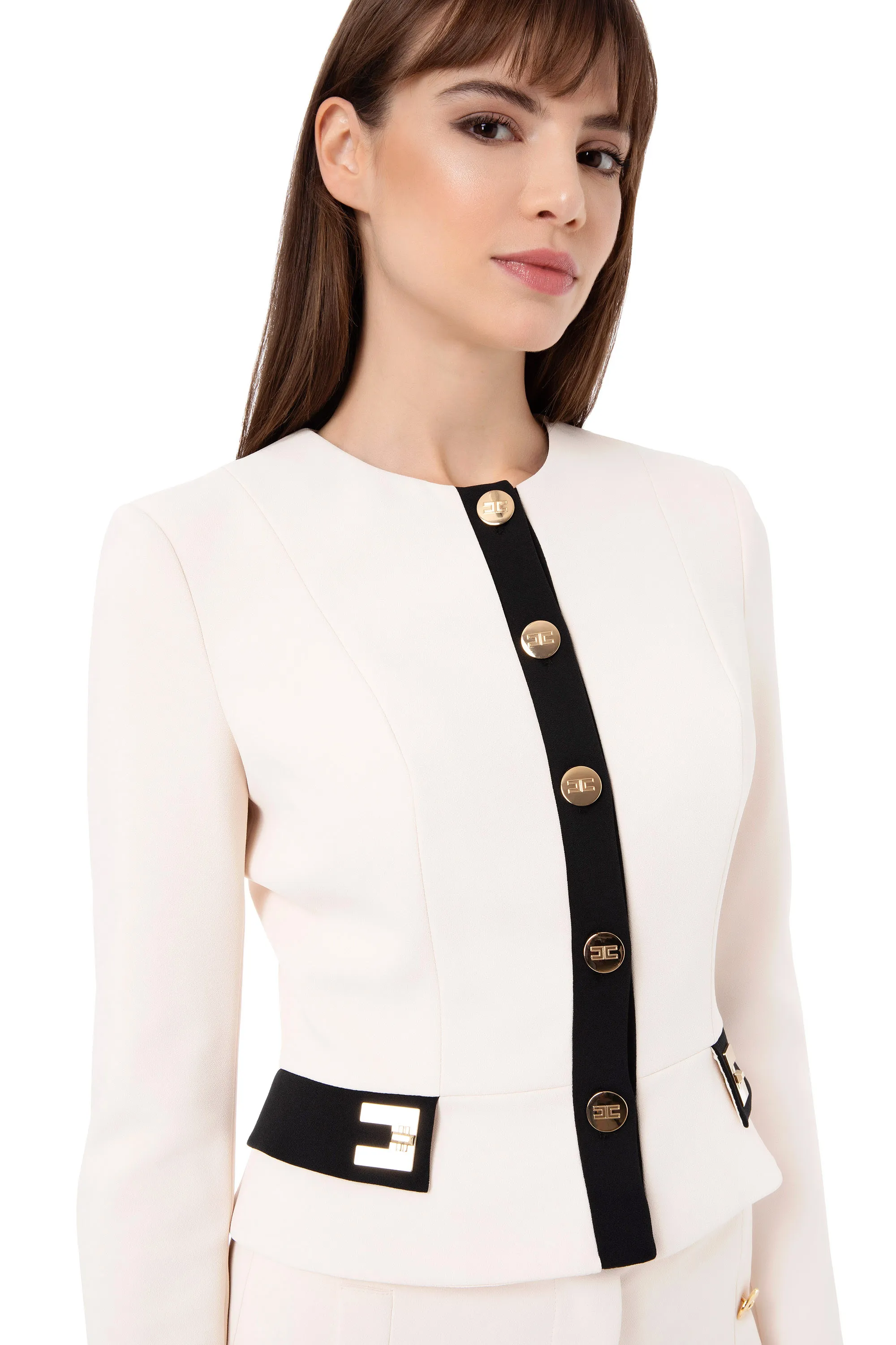 Giacca in crepe doppio stretch