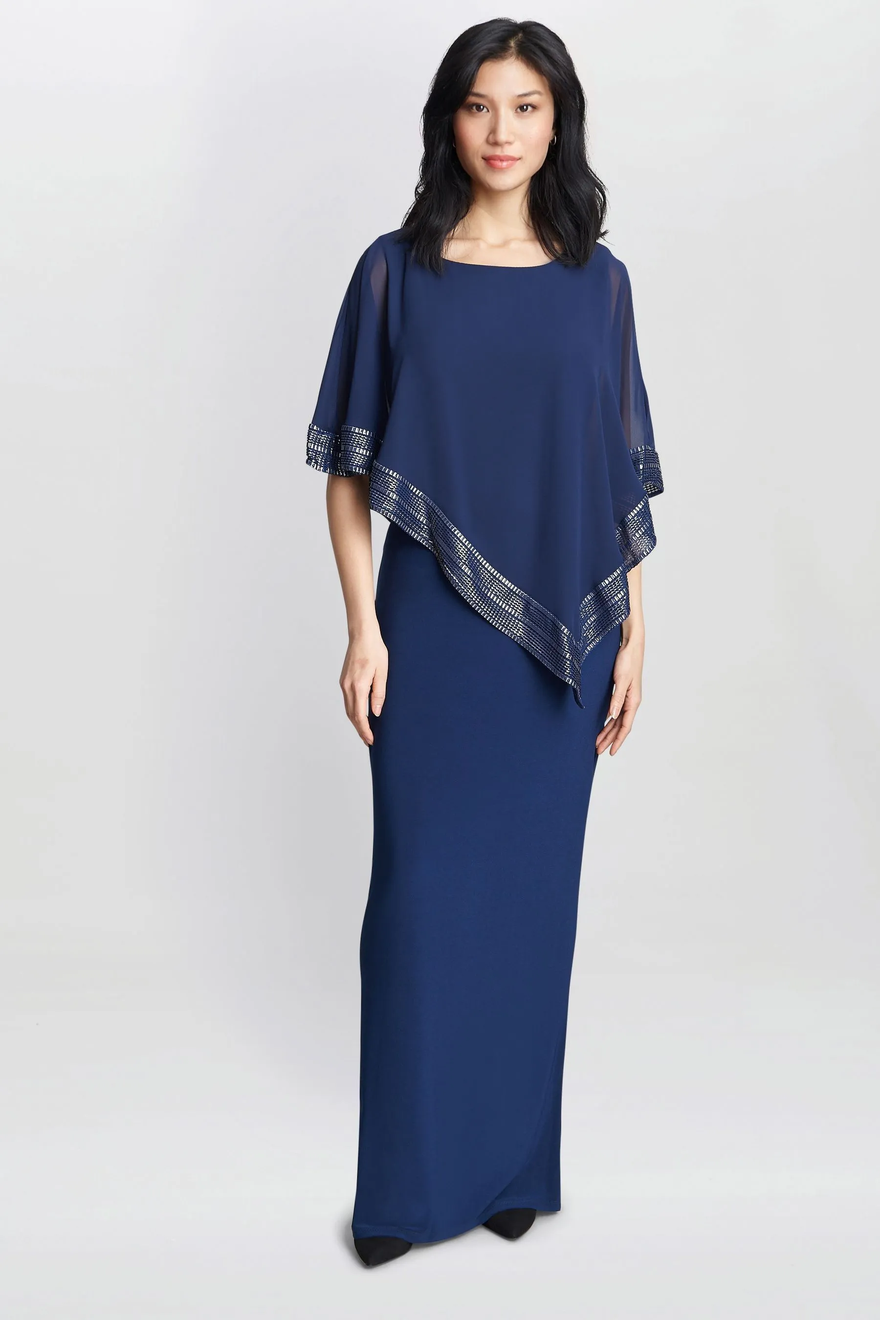 Gina Bacconi Naturale - Amber - Abito maxi con mantella asimmetrica