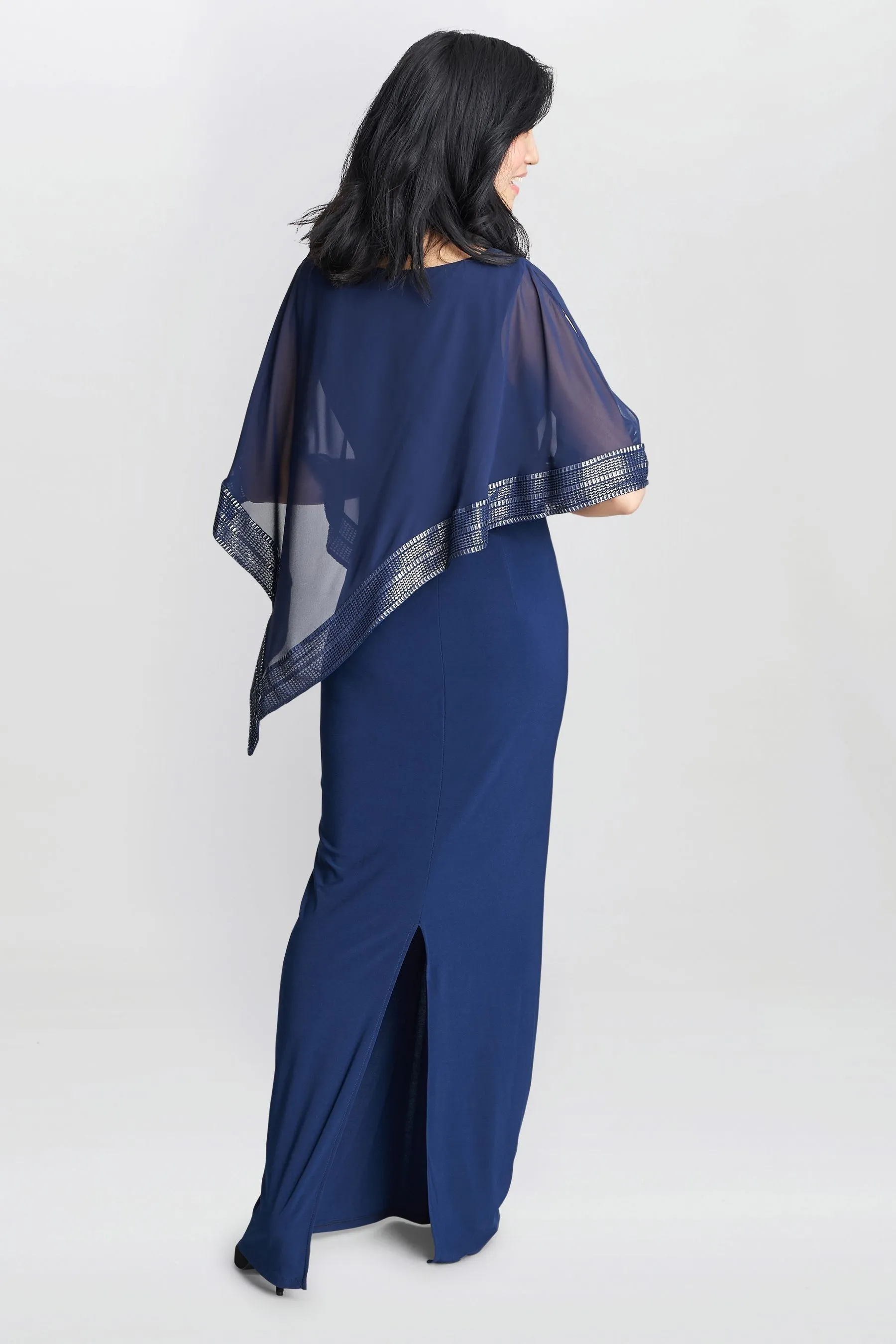 Gina Bacconi Naturale - Amber - Abito maxi con mantella asimmetrica