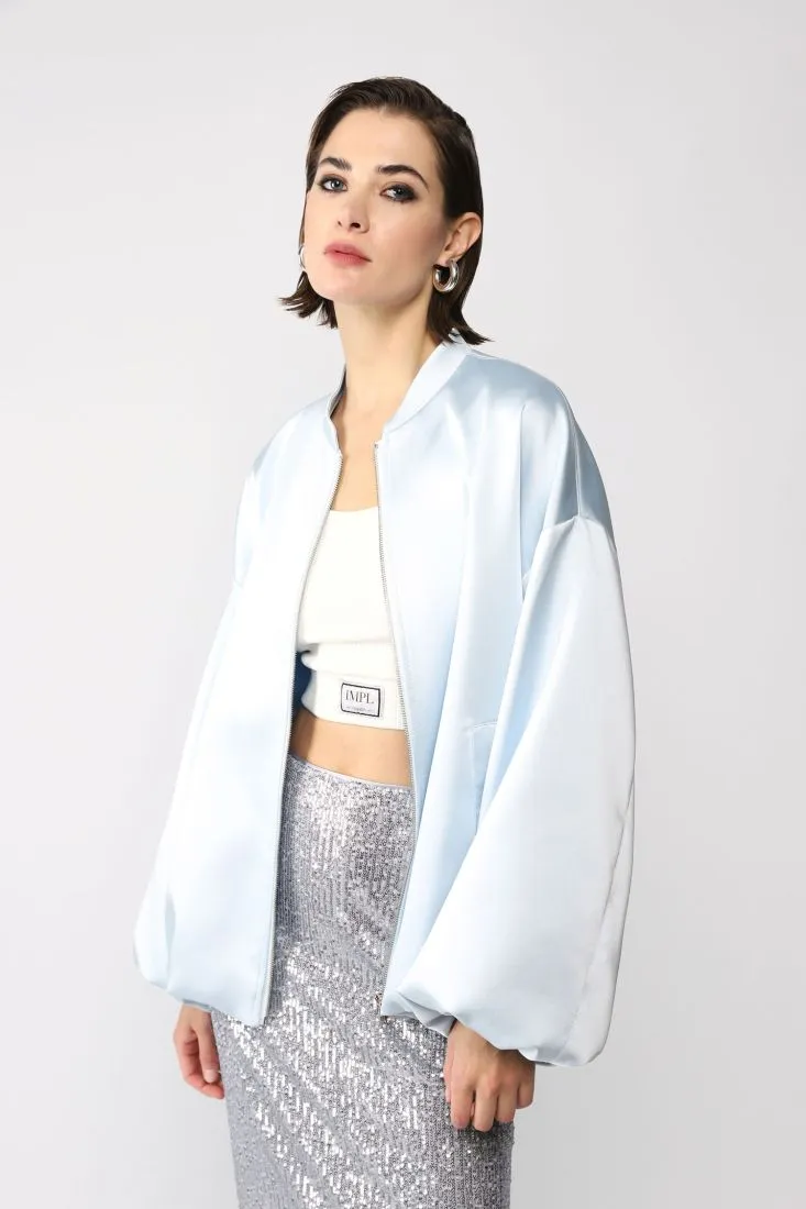 Giubbotto oversize monocolour con zip