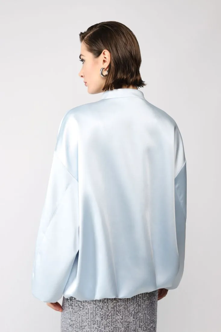 Giubbotto oversize monocolour con zip