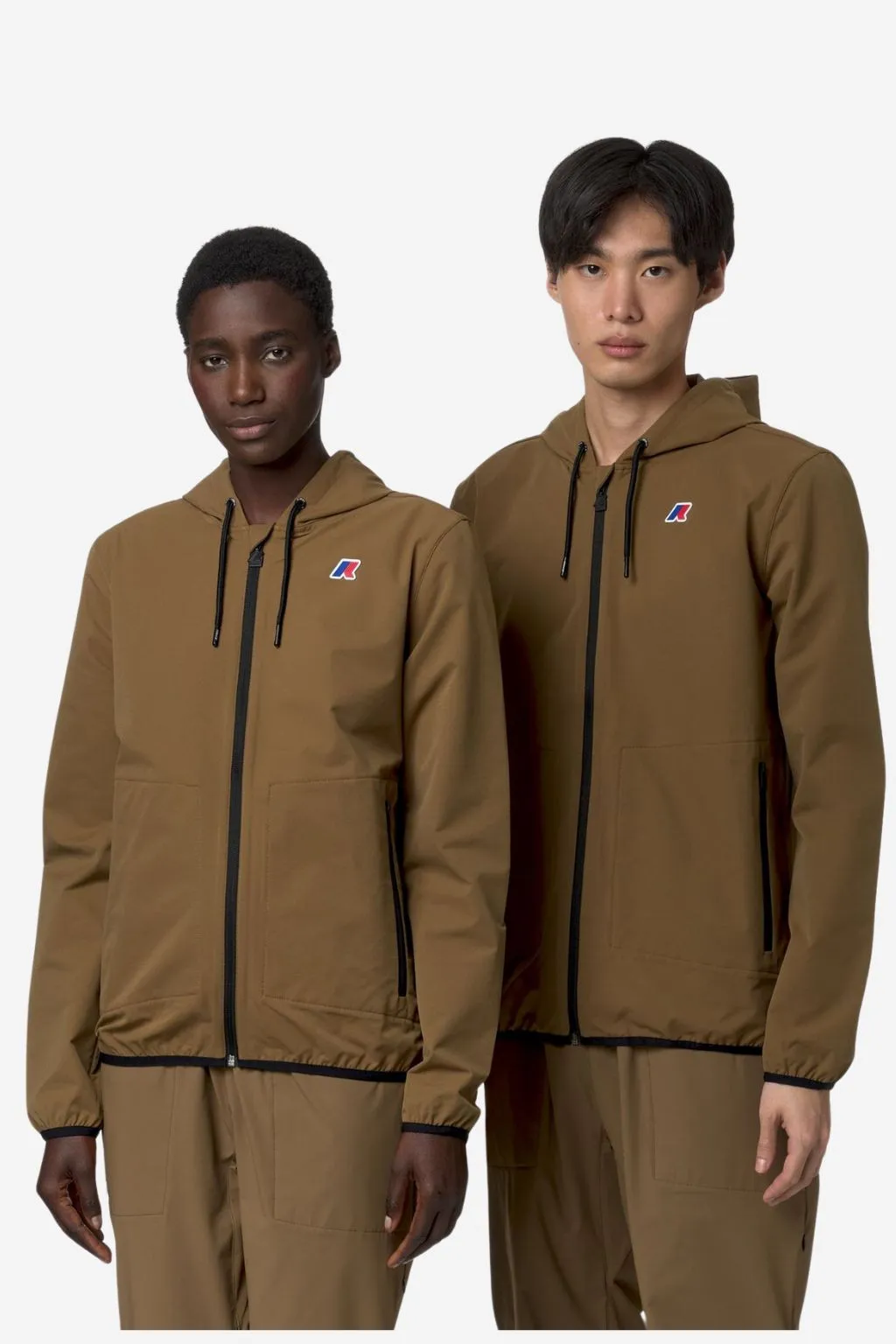 GIUBBOTTO UNISEX TABACCO K-WAY CON CAPPUCCIO JORDAIN TRAVEL