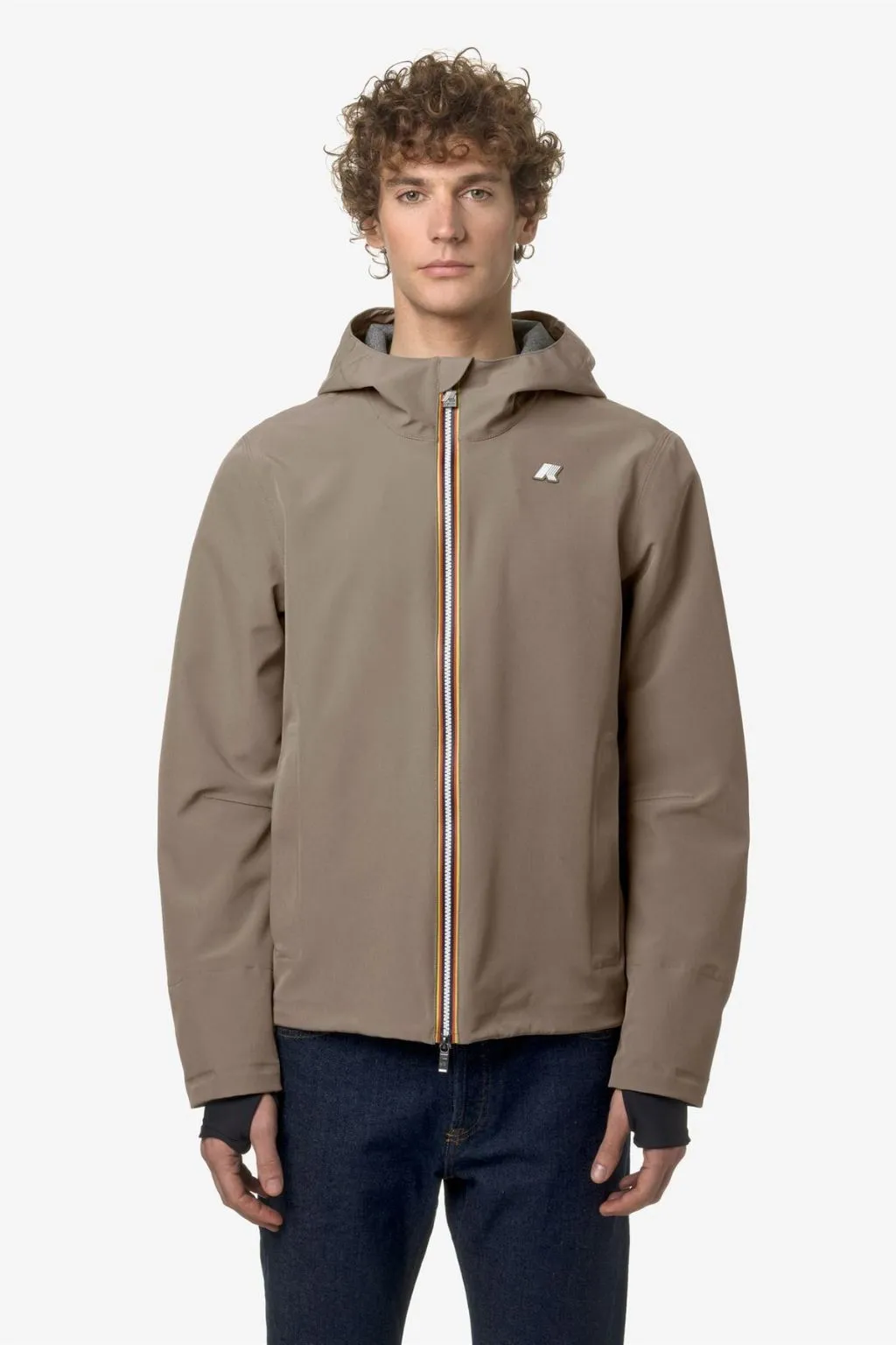 GIUBBOTTO UOMO JACKO BONDED JERSEY BEIGE K-WAY