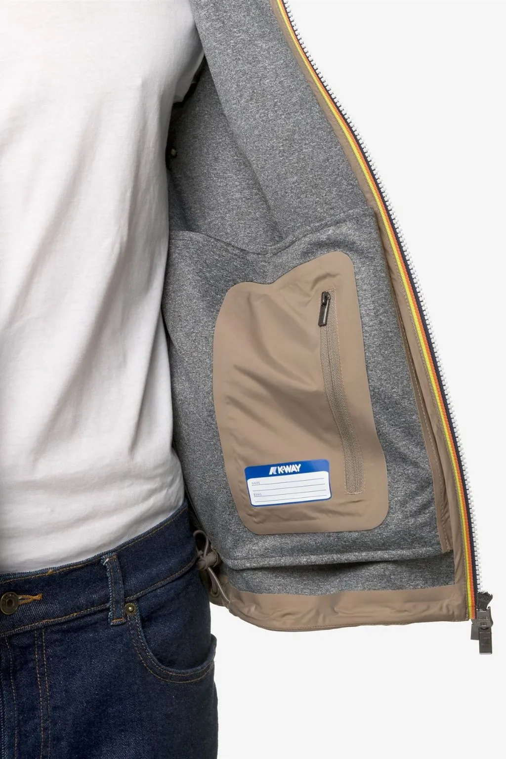 GIUBBOTTO UOMO JACKO BONDED JERSEY BEIGE K-WAY