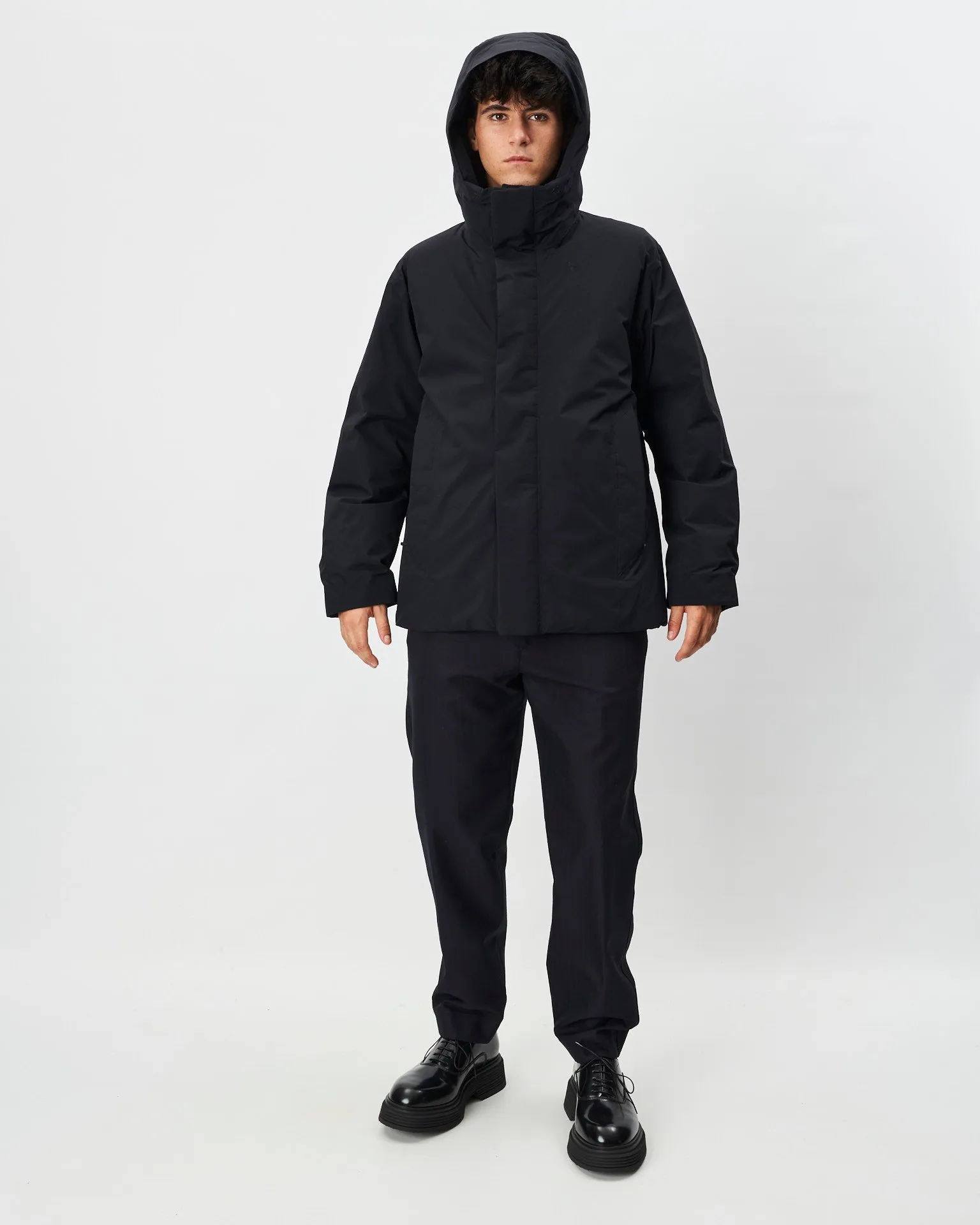 Goldwin piumino nero con zip coperta