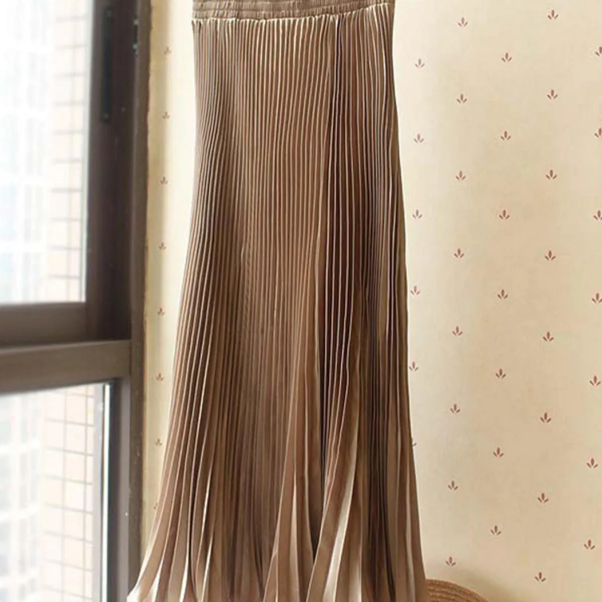 Gonna elegante a sirena per donne e ragazze Gonne lunghe da festa altalena pieghettate color metallo elastico a vita alta 2023 E