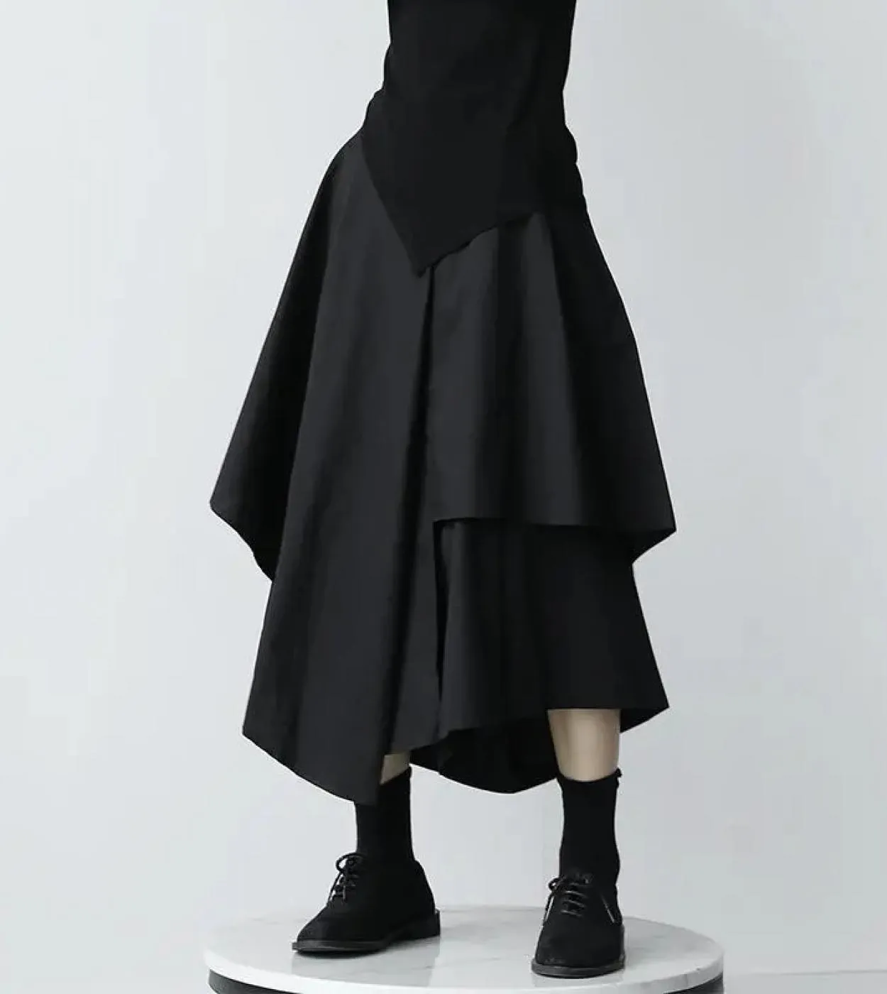 Gonna irregolare a sirena nera da donna harajuku punk a vita alta allentata gotica casual estiva da donna