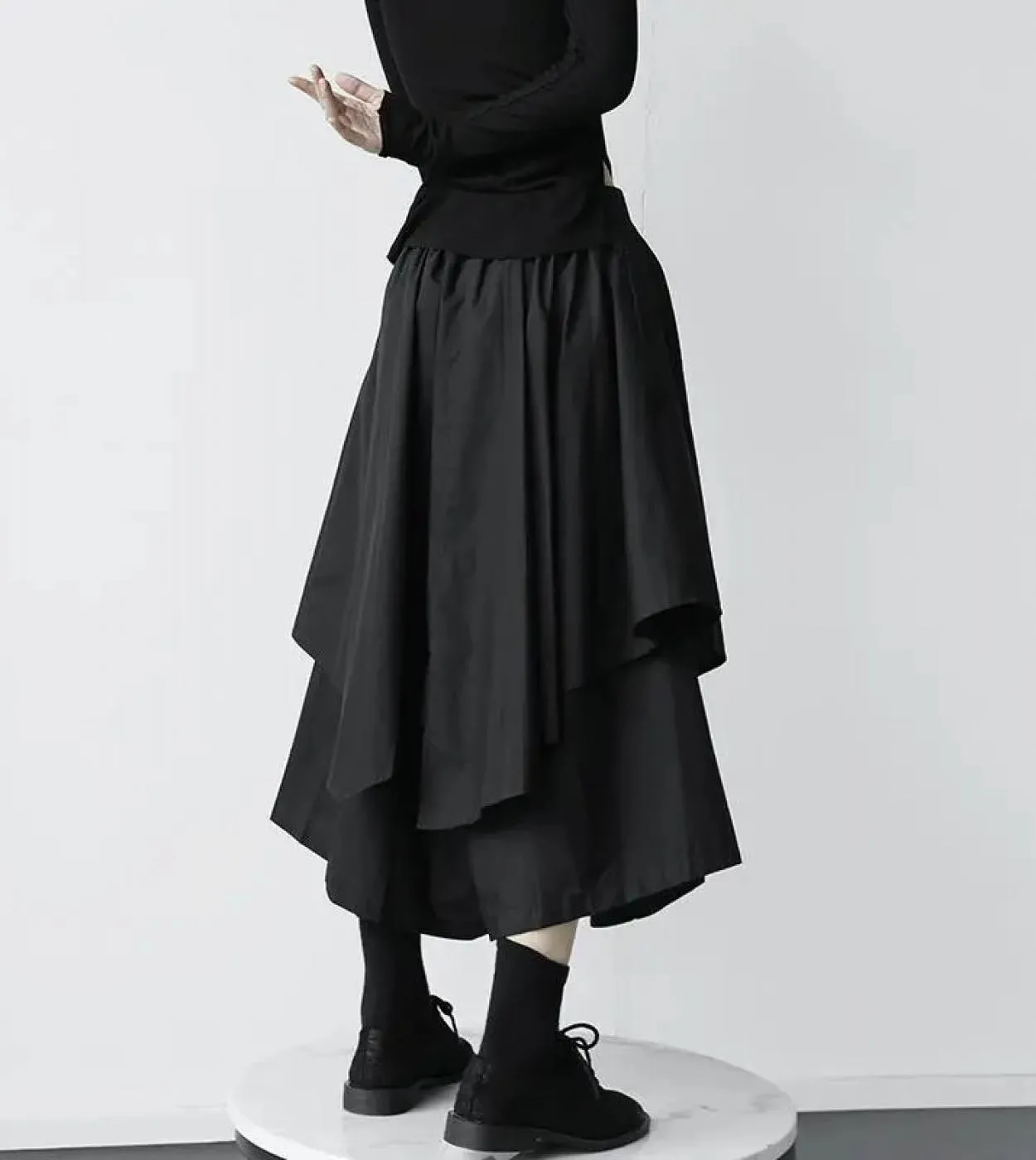 Gonna irregolare a sirena nera da donna harajuku punk a vita alta allentata gotica casual estiva da donna