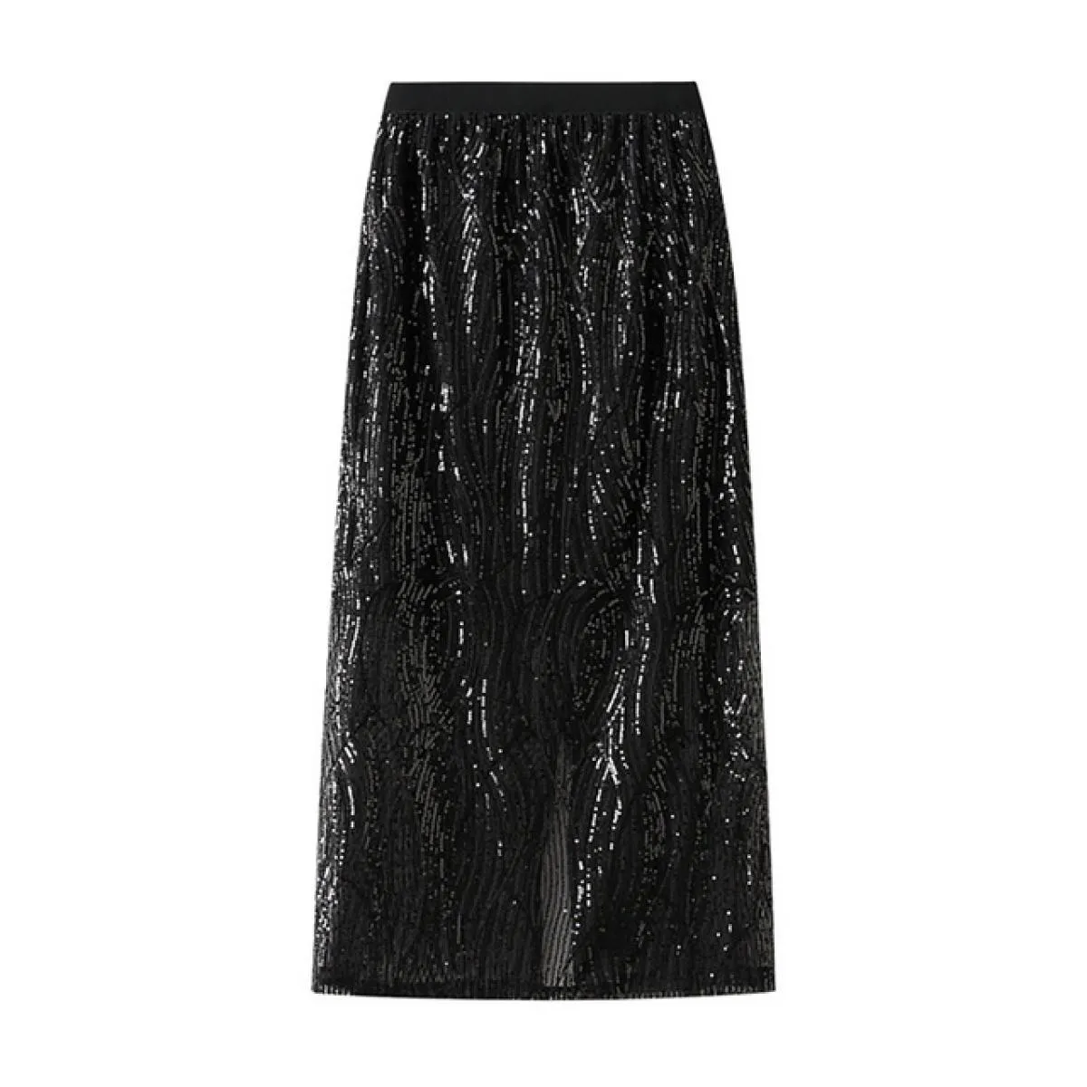 Gonne lunghe a matita con paillettes brillanti vintage per le donne Stile vita alta Club Back Divise gonne aderenti 2023 Primave