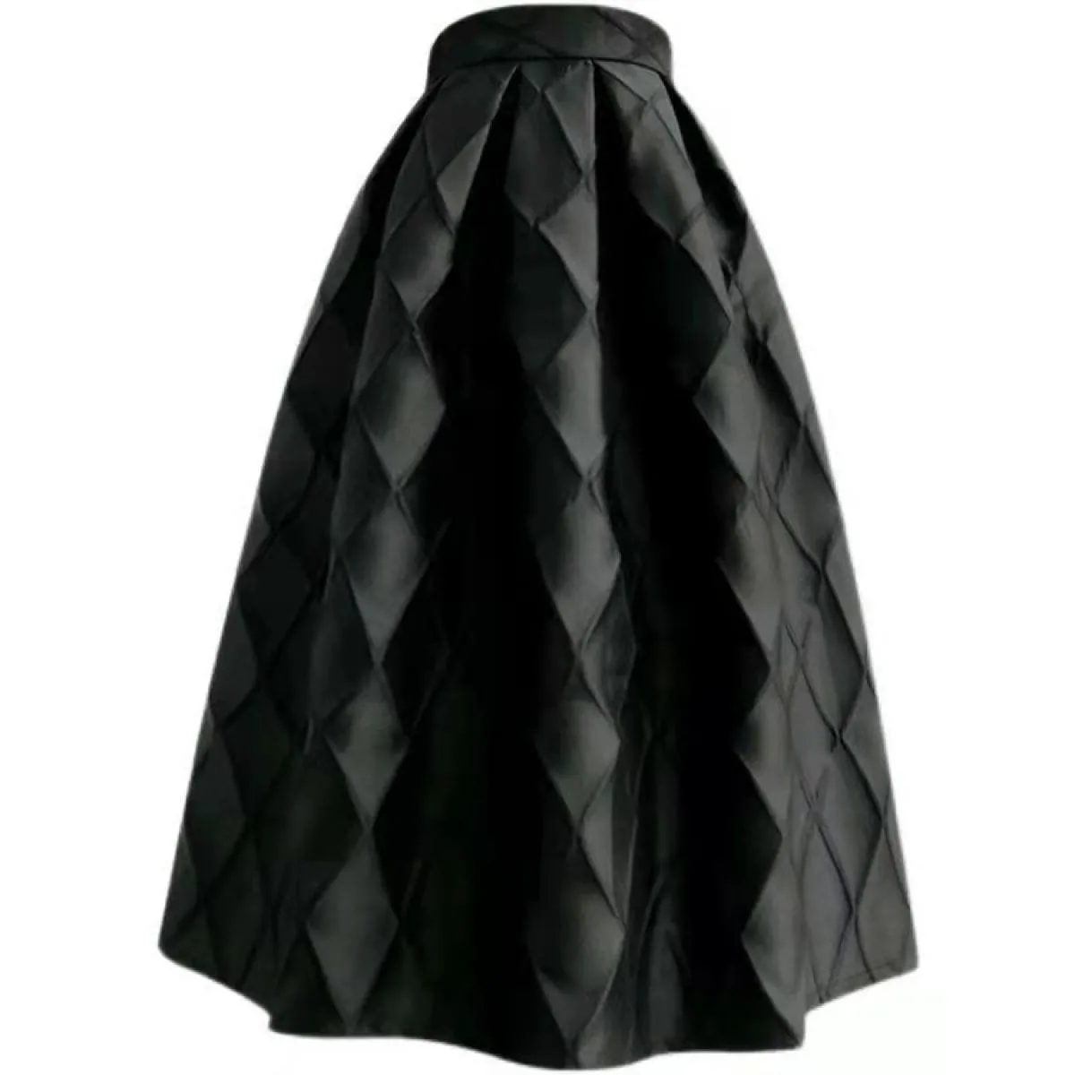 Gonne scozzesi stereoscopiche eleganti da donna con cerniera Gonna abito da ballo nero jacquard a vita alta femminile Sxxxl 2022