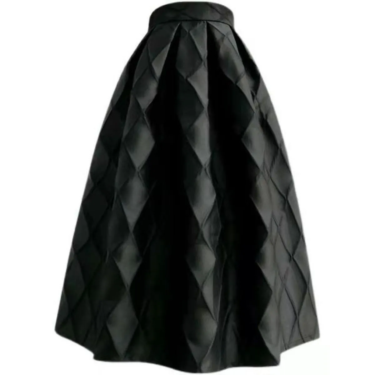 Gonne scozzesi stereoscopiche eleganti da donna con cerniera Gonna abito da ballo nero jacquard a vita alta femminile Sxxxl 2022