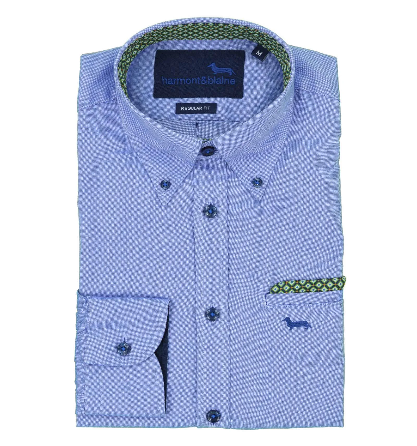 HARMONT & BLAINE uomo camicia oxford pochette blu CRM500 B 011760 805