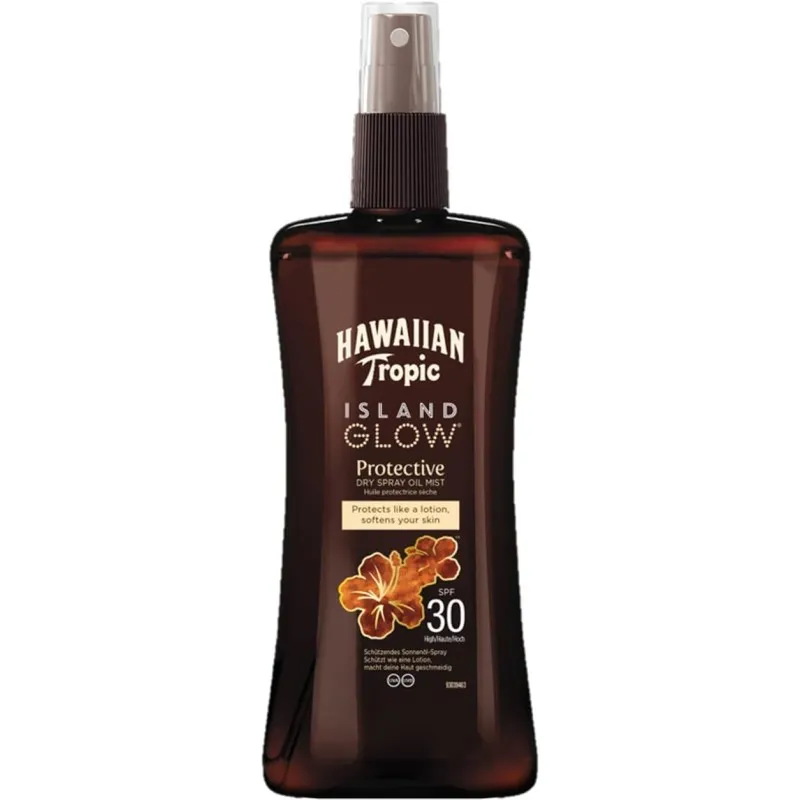 HAWAIIAN TROPIC 176788 ISLAND GLOW PROTECTIVE OLIO SECCO SPF 30, 1 FLACONE DA 200 ML