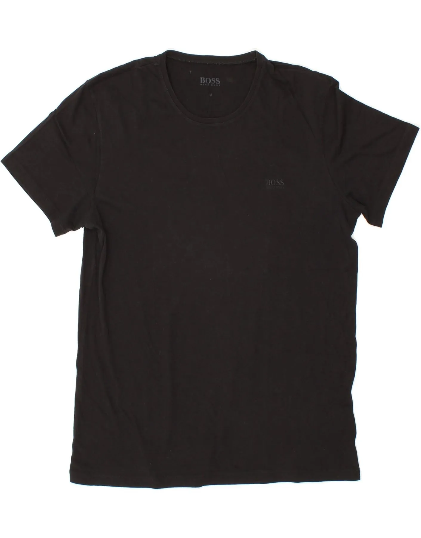 HUGO BOSS Mens T-Shirt Top Medium Black Cotton