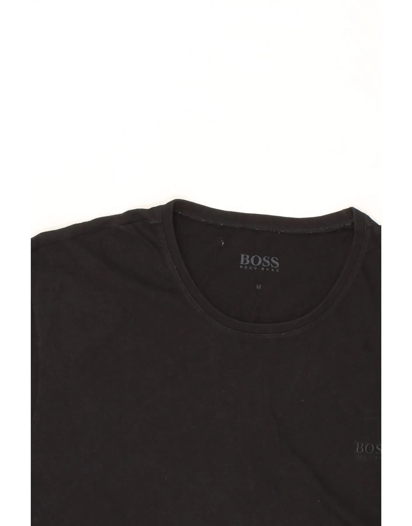 HUGO BOSS Mens T-Shirt Top Medium Black Cotton