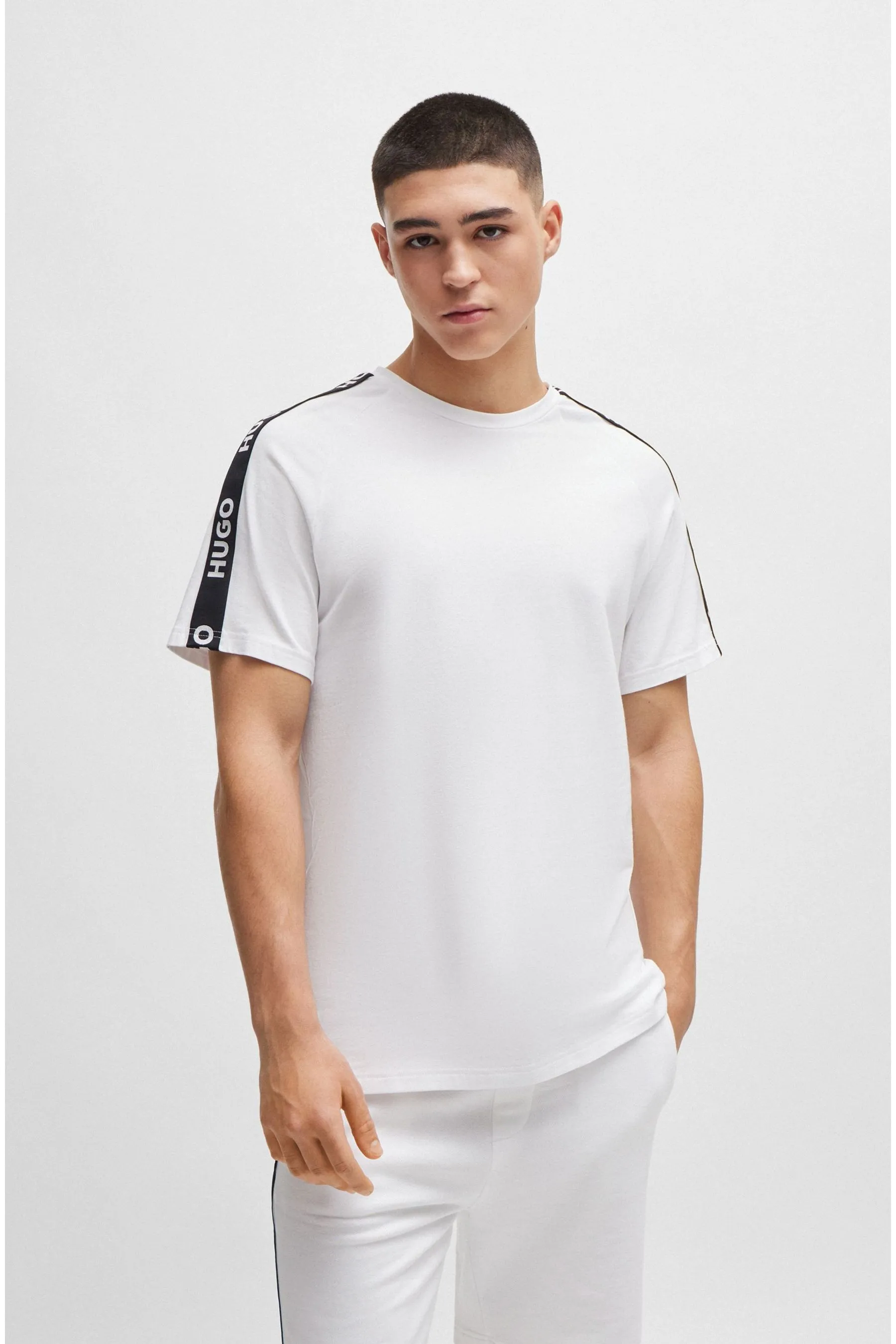 HUGO HUGO Tape Logo Fit Relaxed Fit Stretch Maglietta in cotone    