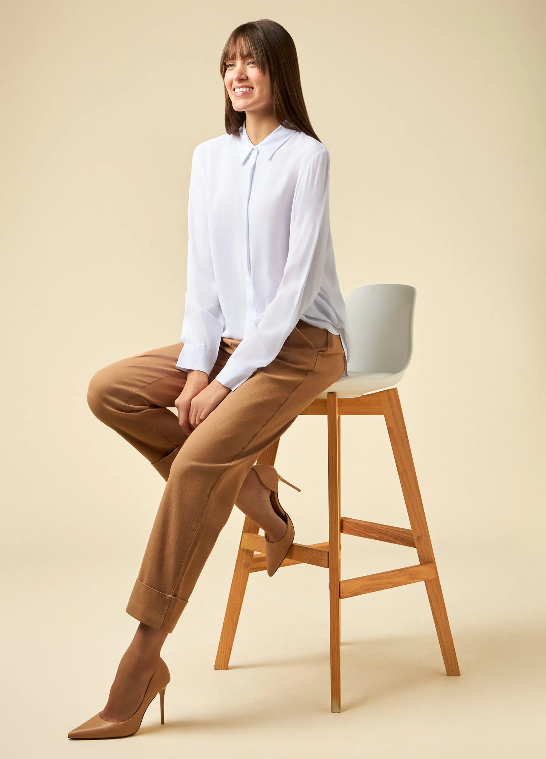 IWIE  Jeans wide leg con risvolto donna