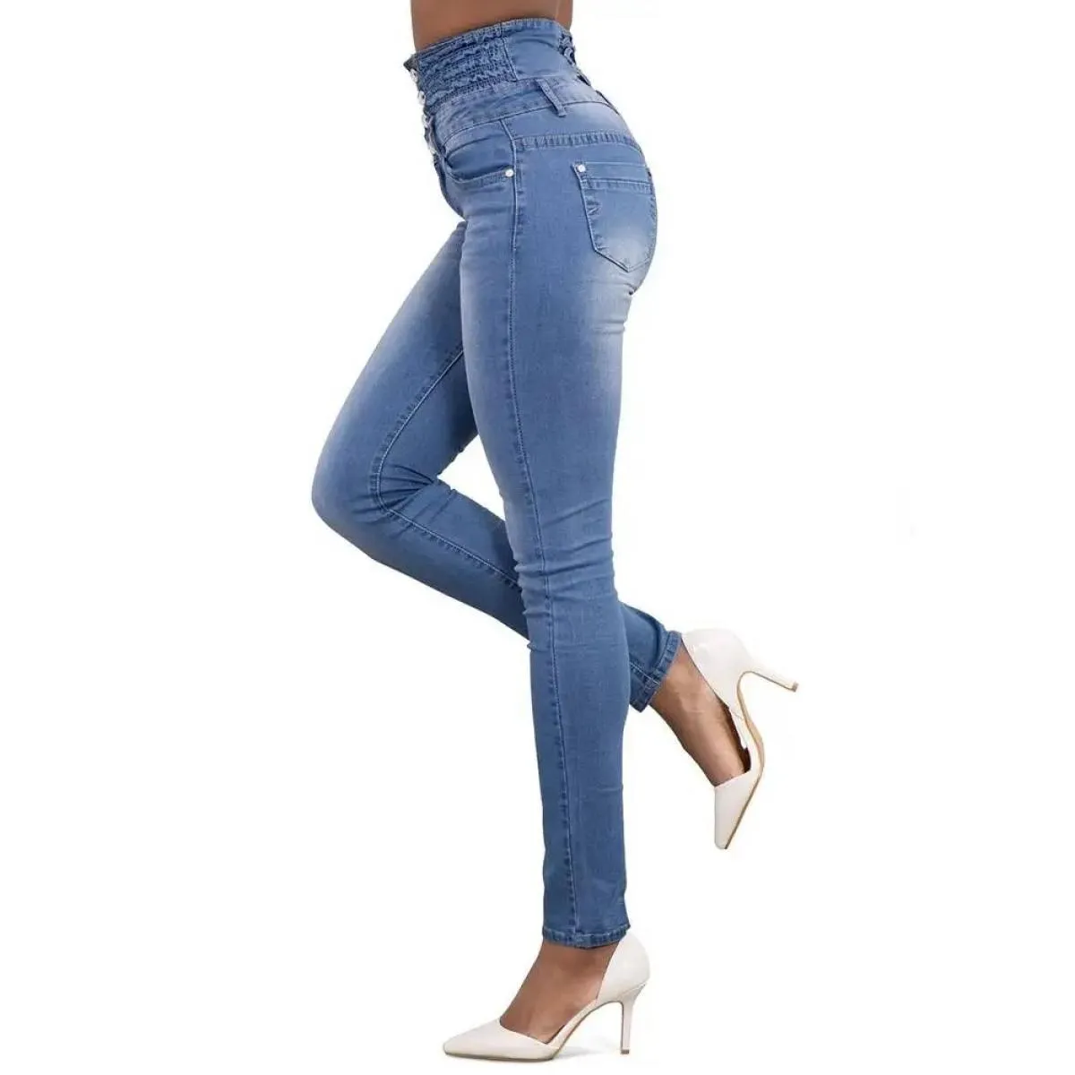 Jeans a matita slim a vita alta 2023 Pantaloni in denim vintage Pantaloni basic oversize da donna Abbigliamento femminile Elasti