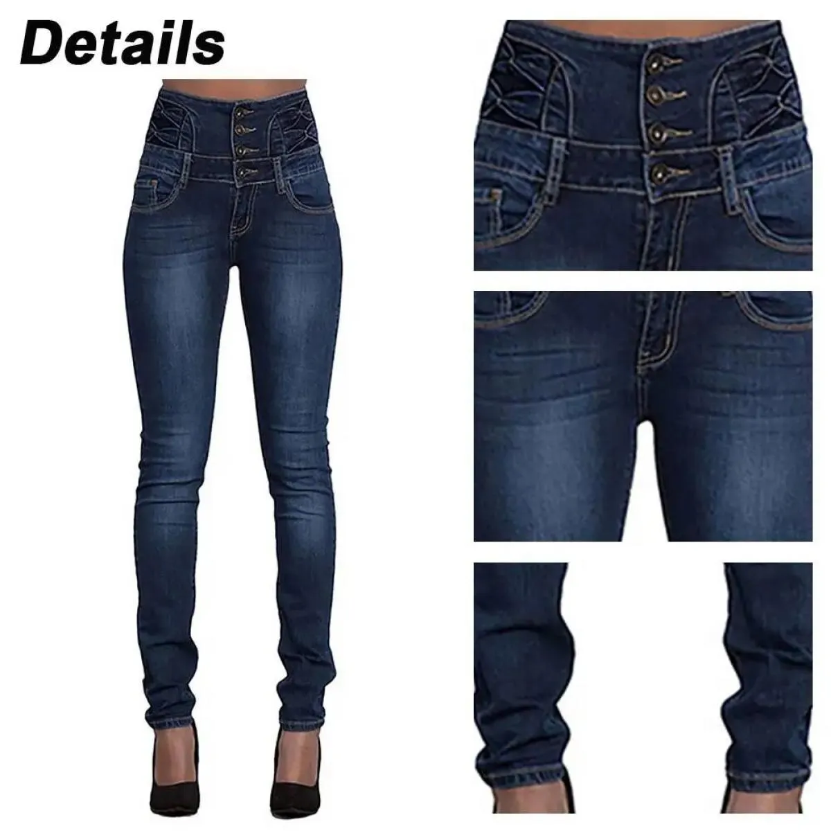 Jeans a matita slim a vita alta 2023 Pantaloni in denim vintage Pantaloni basic oversize da donna Abbigliamento femminile Elasti