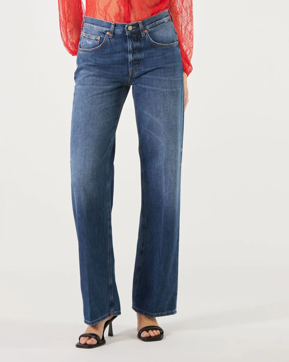Jeans Jacklyn Dondup wide leg a palazzo di colore blu