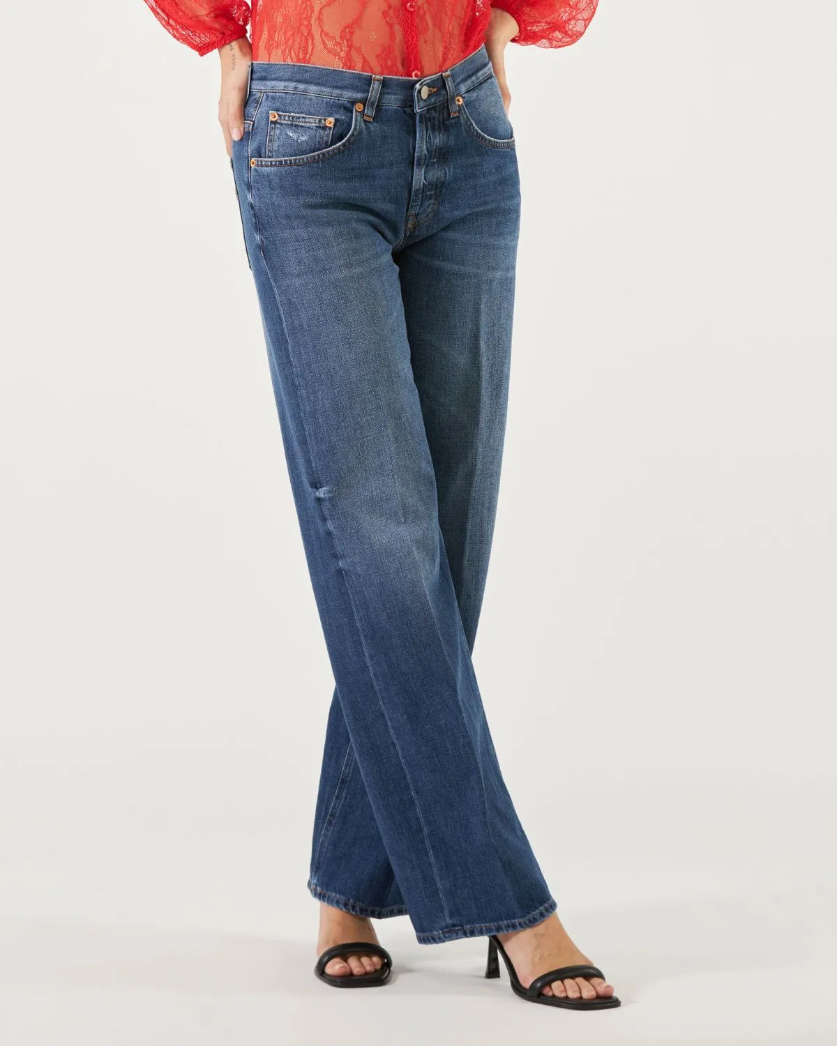 Jeans Jacklyn Dondup wide leg a palazzo di colore blu