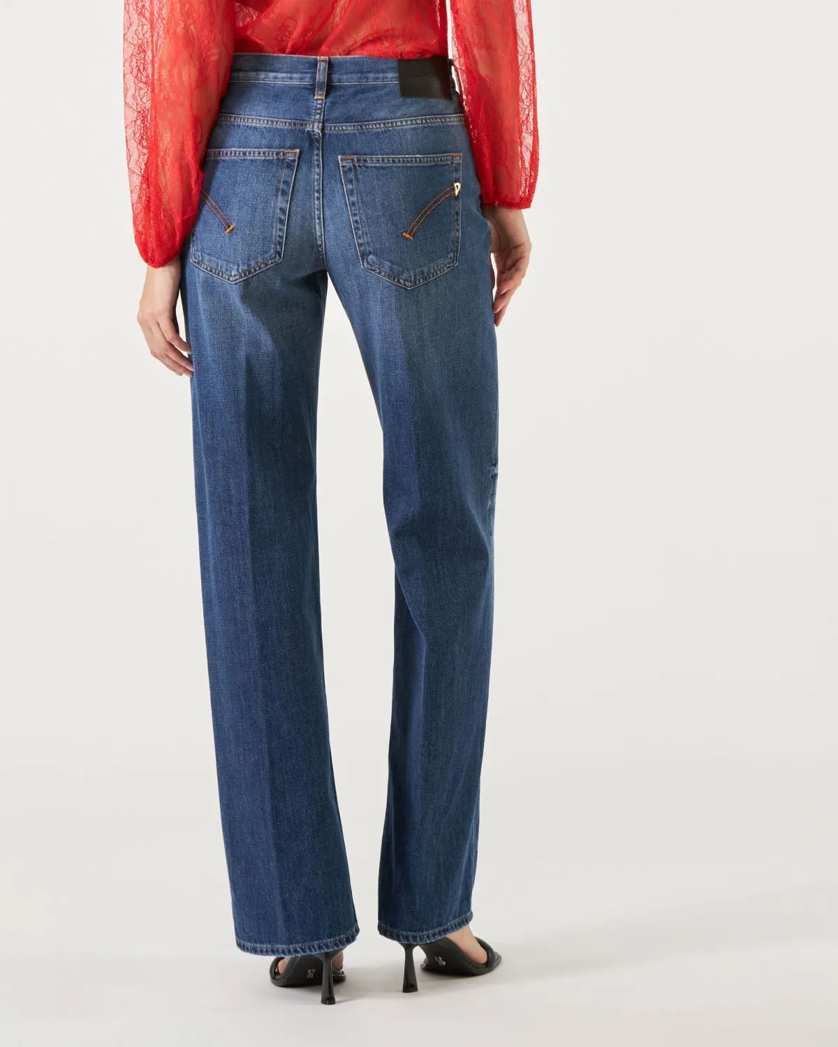 Jeans Jacklyn Dondup wide leg a palazzo di colore blu