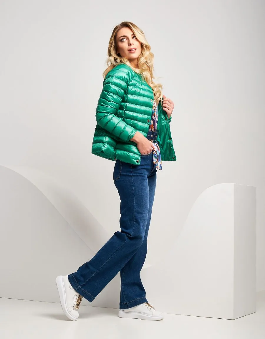 Jeans largo effetto slavato