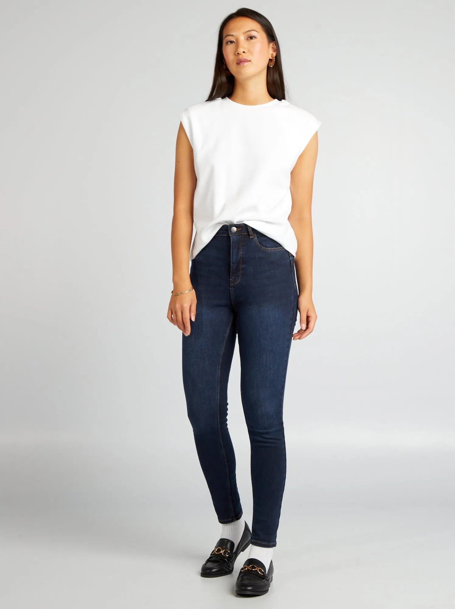 Jeans skinny a vita alta - L30 - BLU
