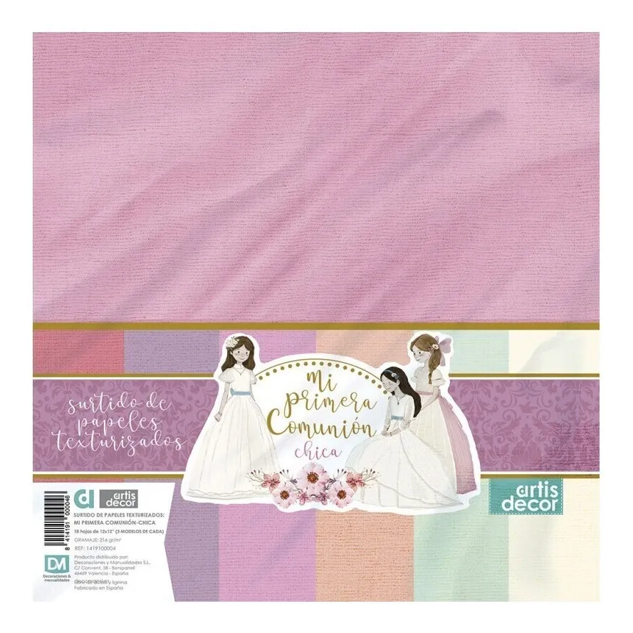 Kit di carta per scrapbooking La mia prima comunione rosa - Artis Decor - 18 pagine
