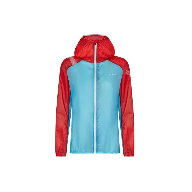 La sportiva Briza Windbreaker Jkt (Malibu Blue/Hibiscus) giacca da trail da donna