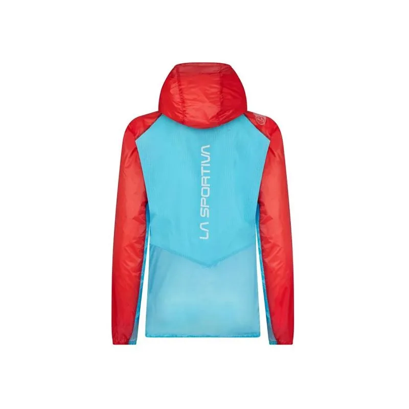 La sportiva Briza Windbreaker Jkt (Malibu Blue/Hibiscus) giacca da trail da donna
