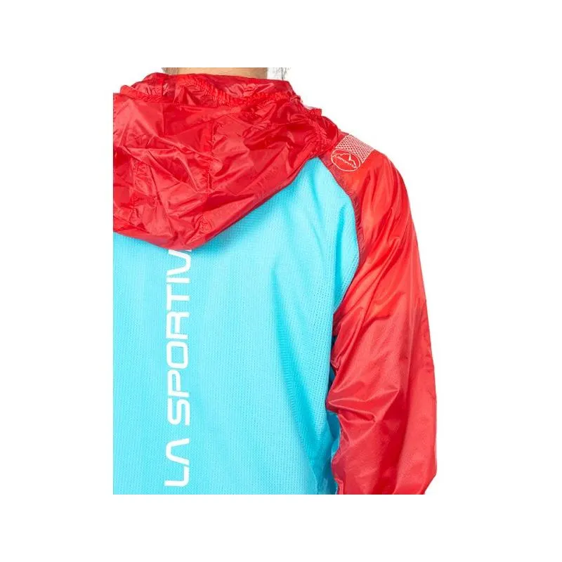 La sportiva Briza Windbreaker Jkt (Malibu Blue/Hibiscus) giacca da trail da donna