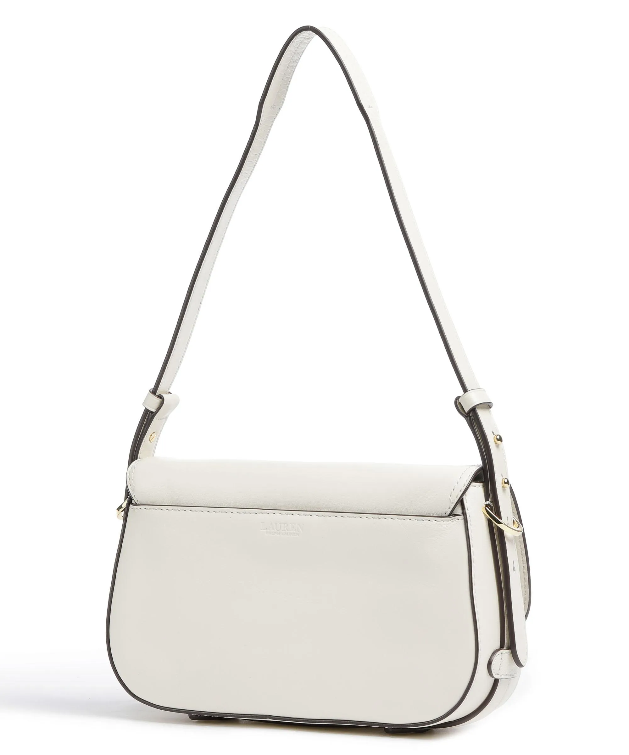  Lauren Ralph Lauren Maddy 24 Borsa a spalla pelle a grana fine avorio  