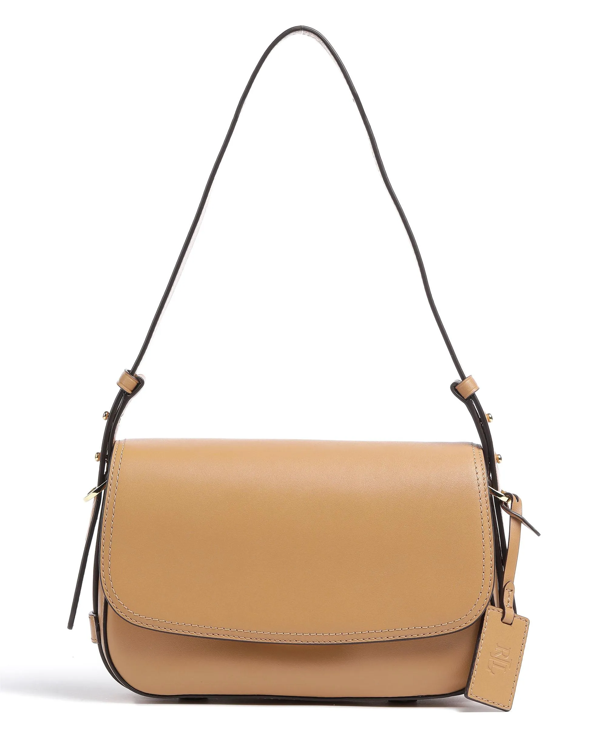  Lauren Ralph Lauren Maddy 24 Borsa a spalla pelle a grana fine marrone chiaro  