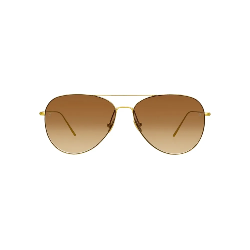 Linda Farrow - Occhiali da Sole Aviator Lloyds in Oro Giallo - LF31C3SUN - Linda Farrow Eyewear