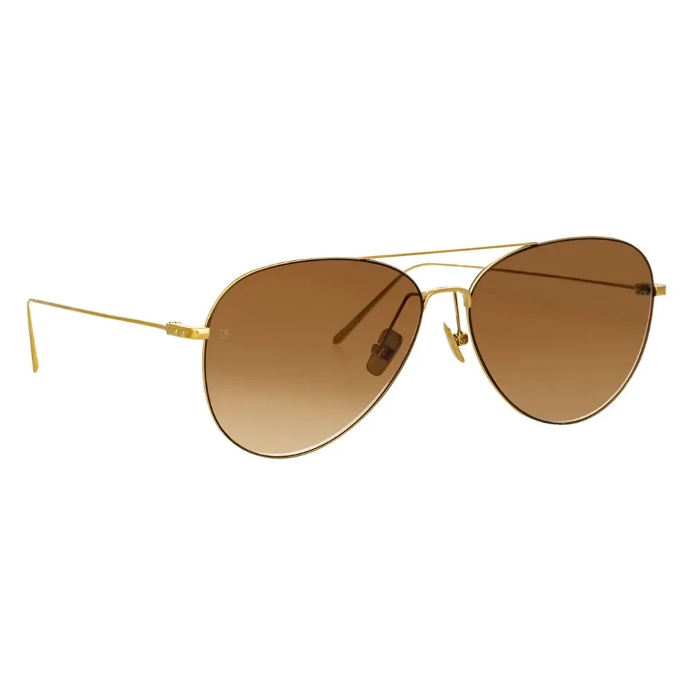 Linda Farrow - Occhiali da Sole Aviator Lloyds in Oro Giallo - LF31C3SUN - Linda Farrow Eyewear