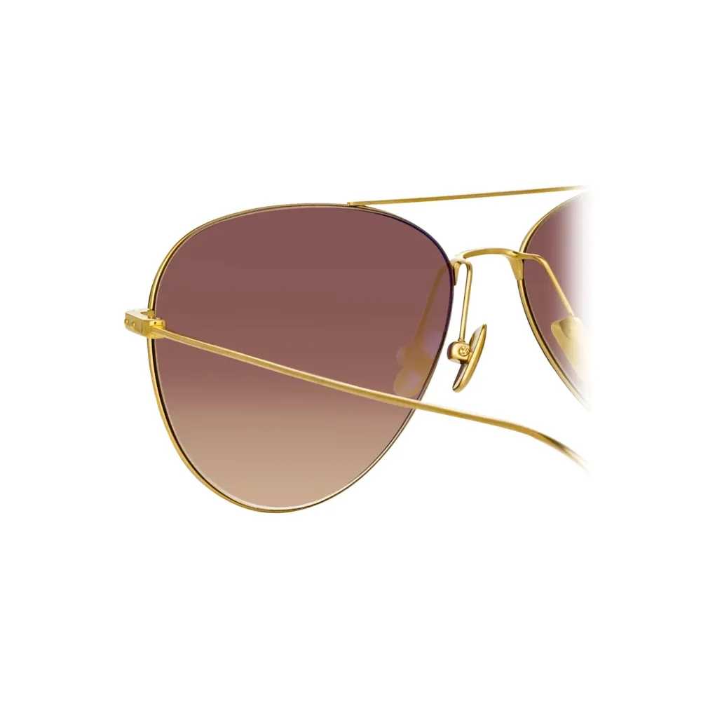 Linda Farrow - Occhiali da Sole Aviator Lloyds in Oro Giallo - LF31C3SUN - Linda Farrow Eyewear