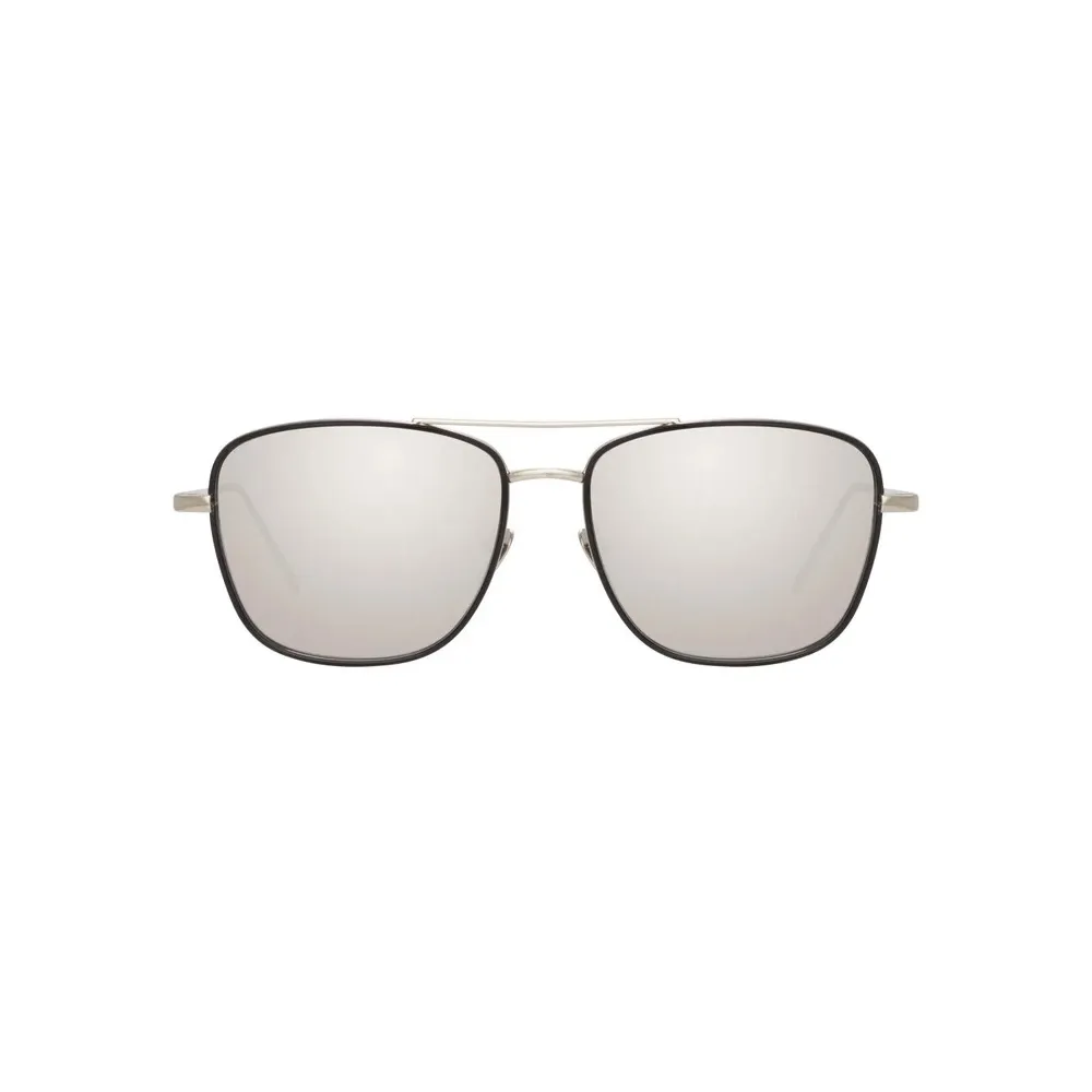Linda Farrow - Occhiali da Sole Rettangolari Curtis C2 in Oro Bianco e Nero - LFL703C2SUN - Linda Farrow Eyewear