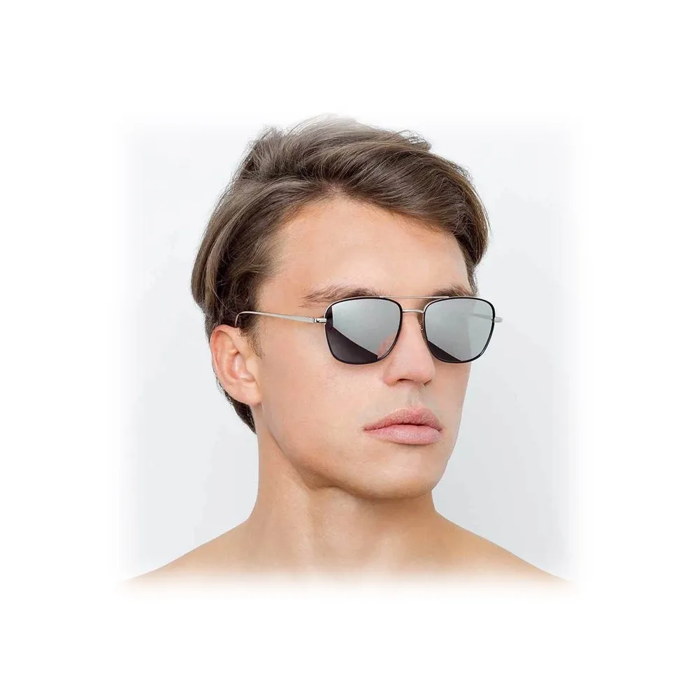 Linda Farrow - Occhiali da Sole Rettangolari Curtis C2 in Oro Bianco e Nero - LFL703C2SUN - Linda Farrow Eyewear
