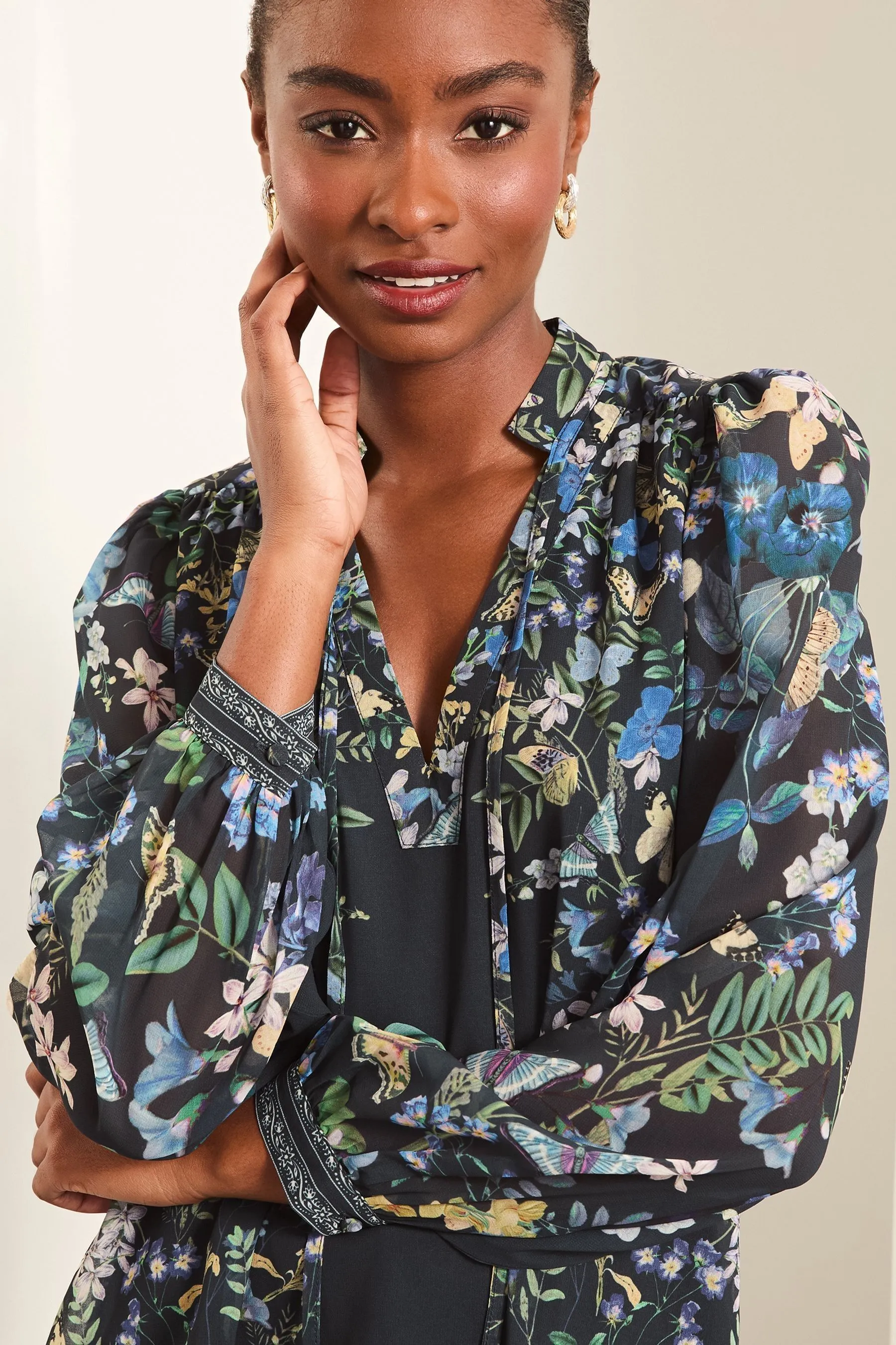 Lipsy Printed Long Sleeve Blouse    