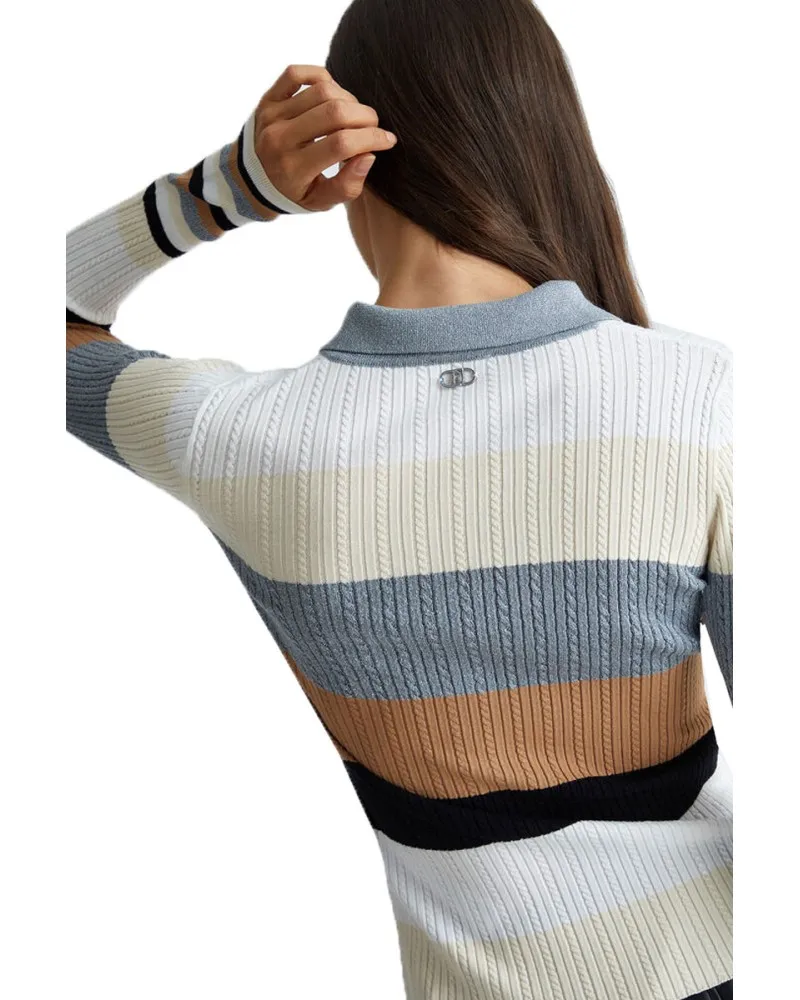 LIU JO Maglia a righe con colletto polo