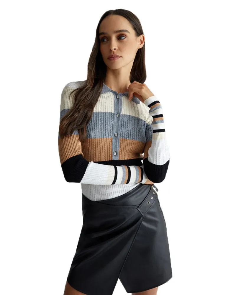 LIU JO Maglia a righe con colletto polo