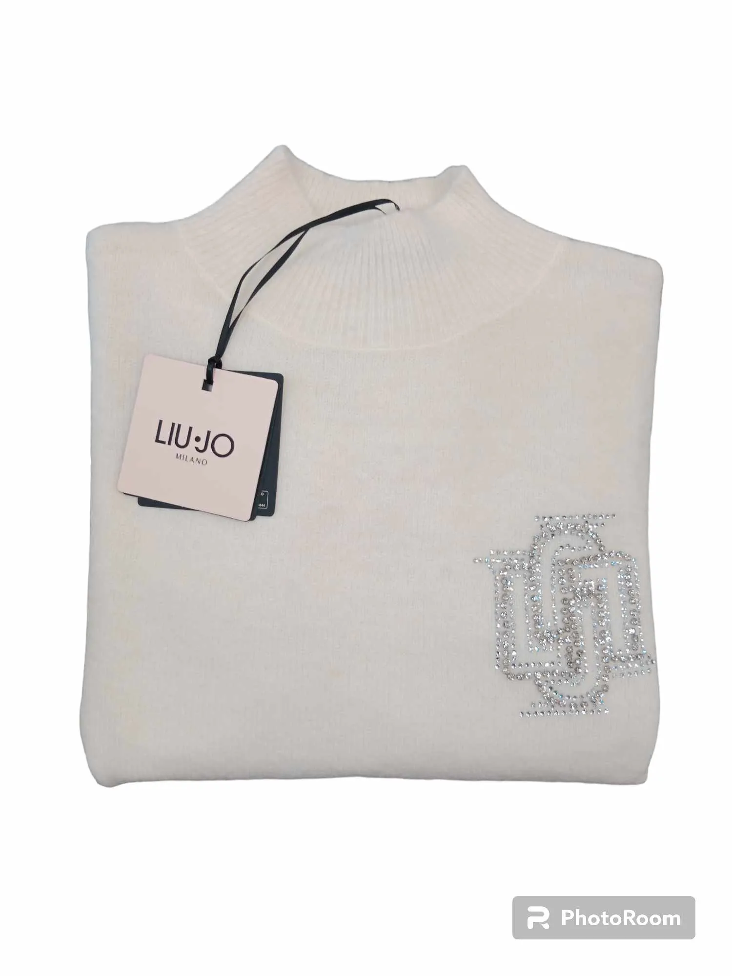 LIU JO MILANO Maglia collo lupetto con strass donna MAGLIA CHIUSA CF3261
