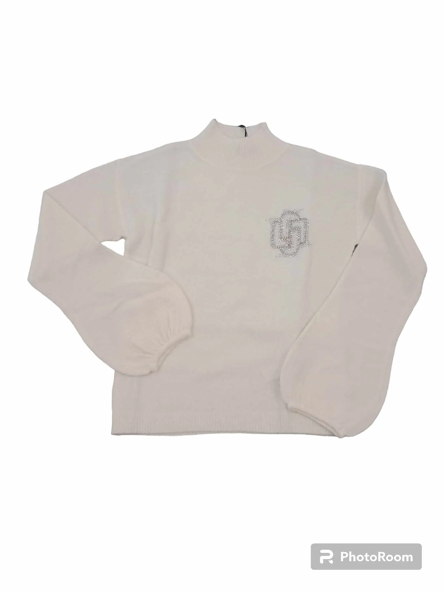 LIU JO MILANO Maglia collo lupetto con strass donna MAGLIA CHIUSA CF3261