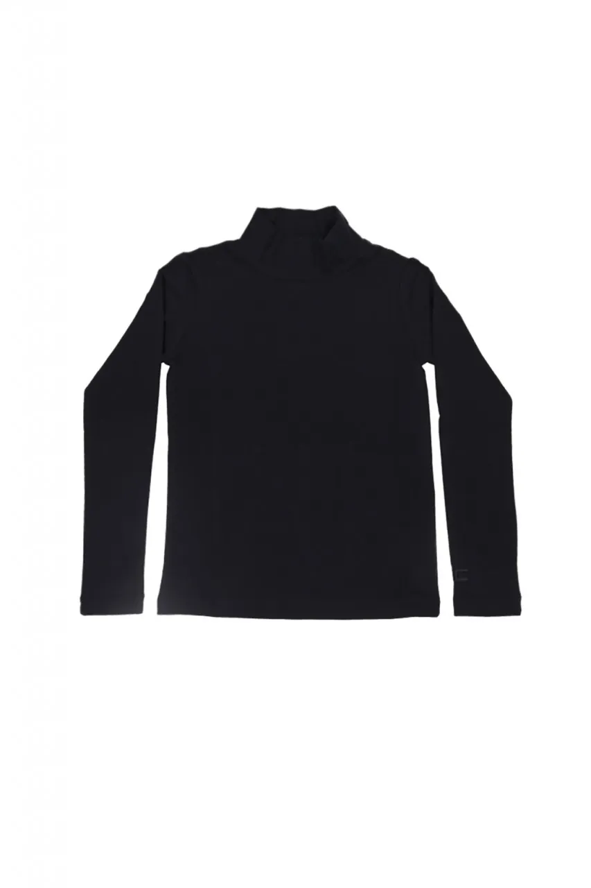 Maglia a lupetto con ricamo logo Nero