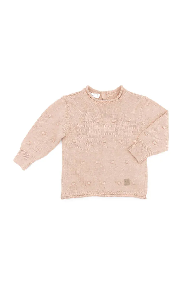 Maglia apertura dietro mini pom-pom - ROSA 461