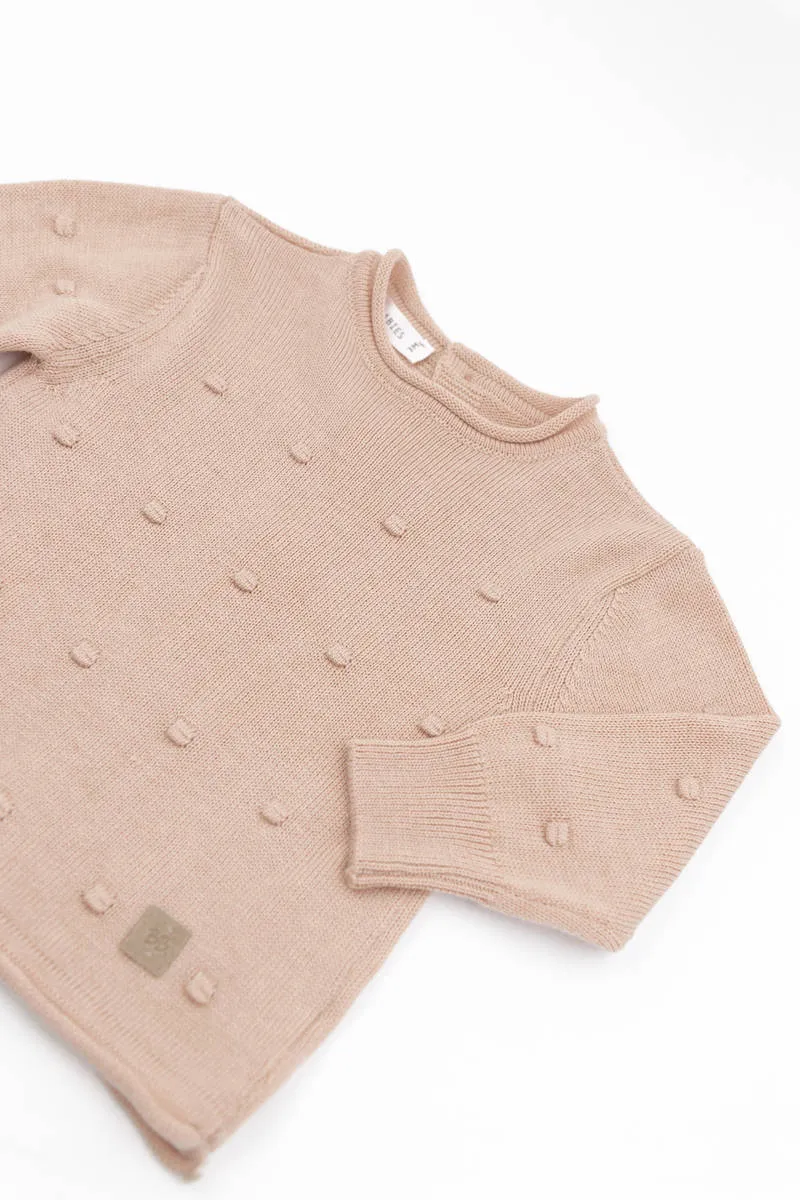 Maglia apertura dietro mini pom-pom - ROSA 461