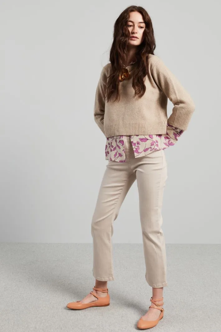 Maglia cropped in lana